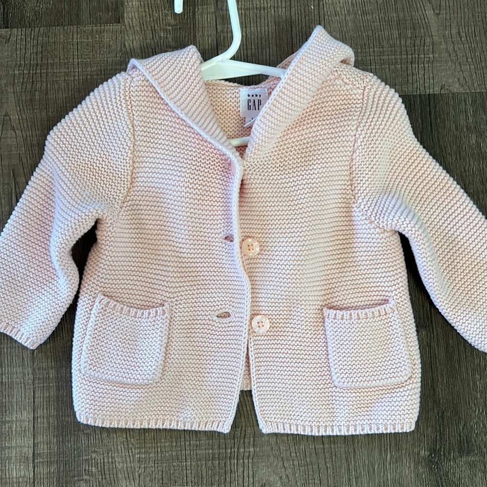 baby gap bear hooded cardigan